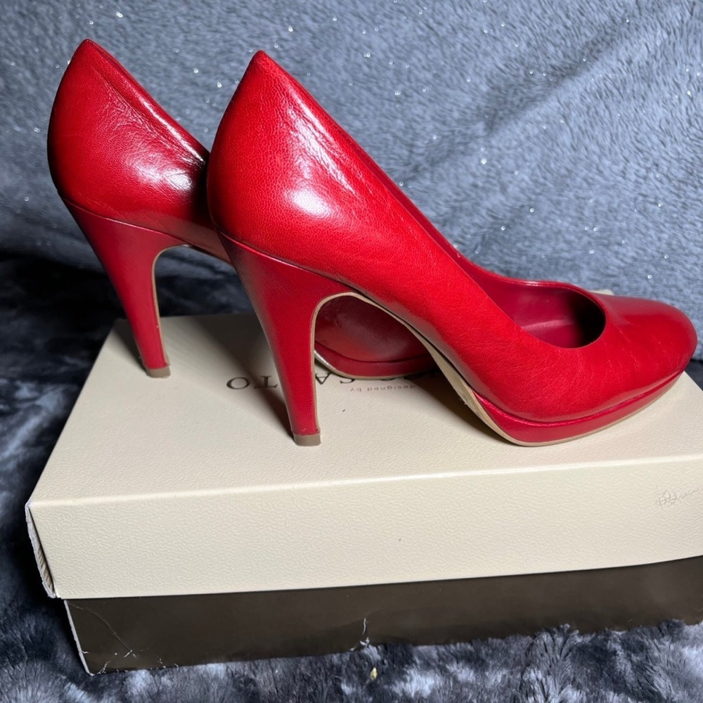 Red Franco Sarto Leather High Heel pumps